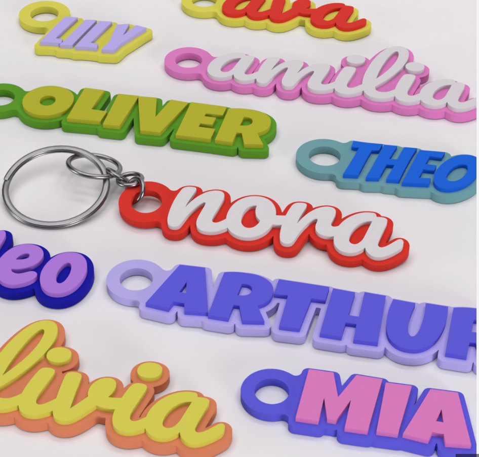 Customized 3D printed Name Keychain